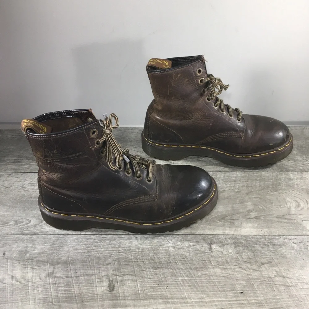 Vintage Dr. Martens 1460 Ben Crazy Horse England Leather Combat Men Boots Size 9